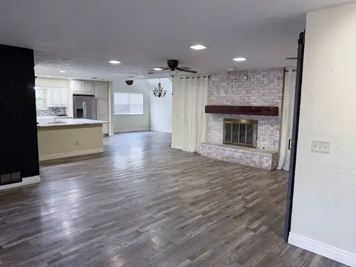 Open Living & Fireplace